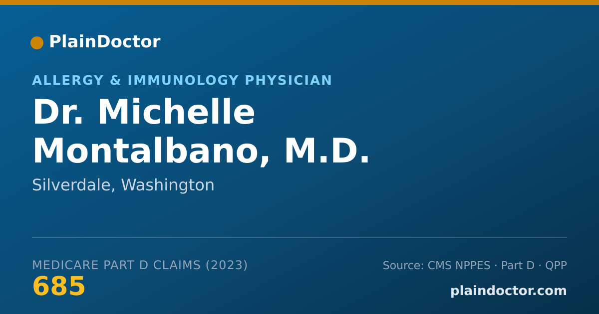 Shareable card for Michelle Montalbano, M.D. - Allergy & Immunology Physician, Silverdale, WA