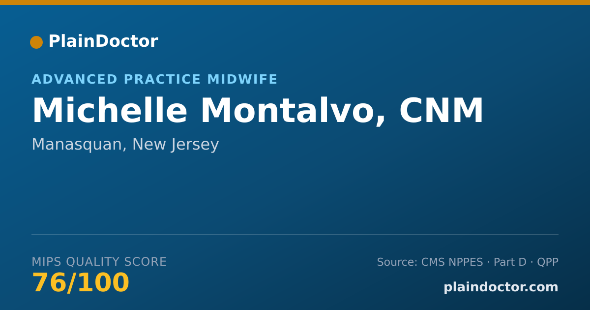 Shareable card for Michelle Montalvo, CNM - Advanced Practice Midwife, Manasquan, NJ