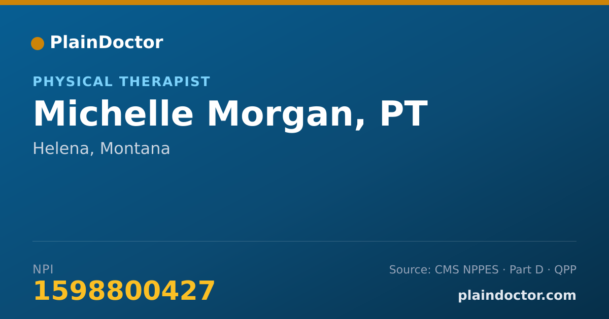 Shareable card for Michelle Morgan, PT - Physical Therapist, Helena, MT