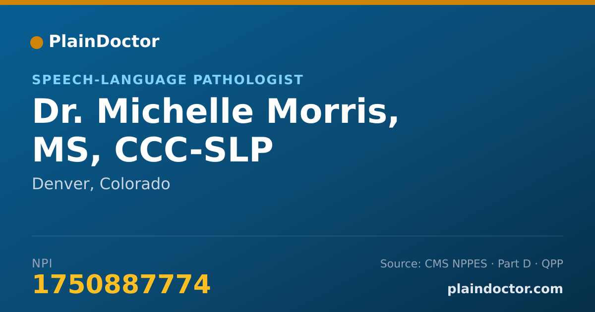 Shareable card for Michelle Morris, MS, CCC-SLP - Speech-Language Pathologist, Denver, CO