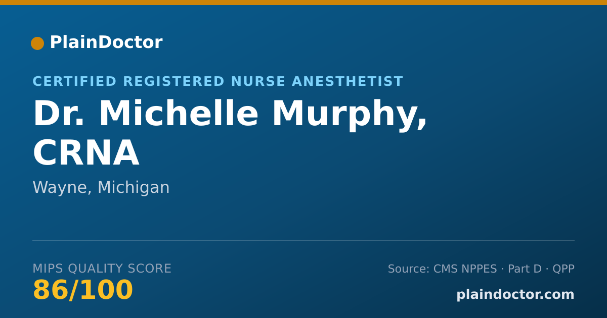 Shareable card for Michelle Murphy, CRNA - Certified Registered Nurse Anesthetist, Wayne, MI