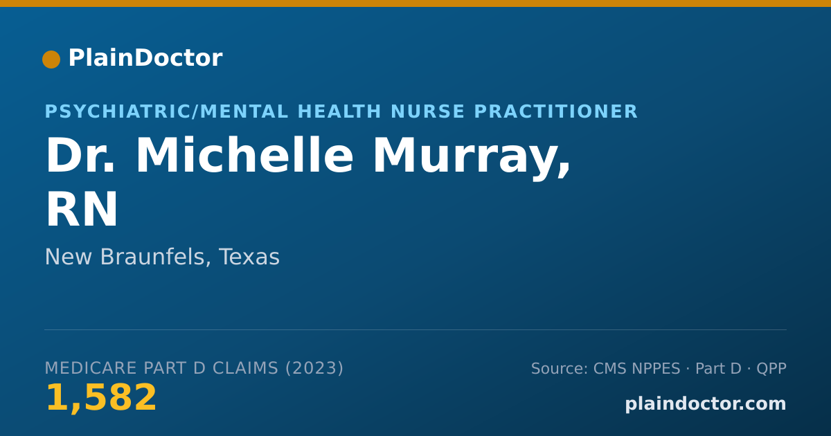 Shareable card for Michelle Murray, RN - Psychiatric/Mental Health Nurse Practitioner, New Braunfels, TX