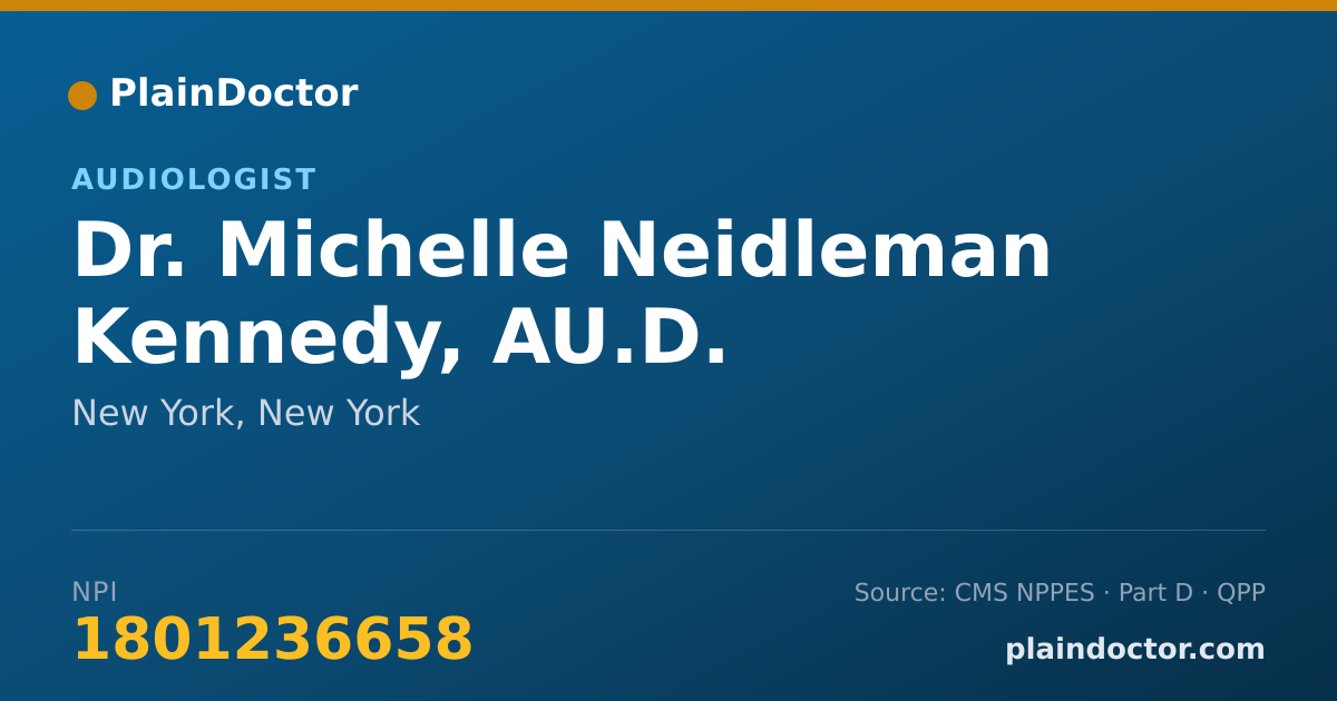 Shareable card for Michelle Neidleman Kennedy, AU.D. - Audiologist, New York, NY