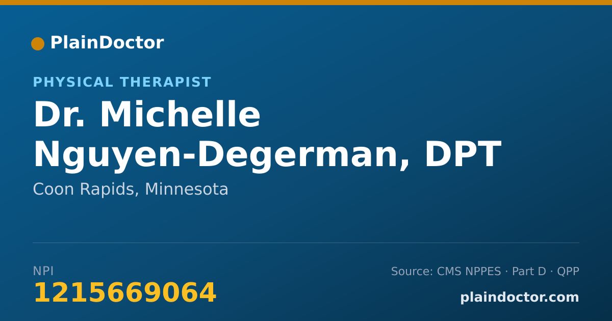 Shareable card for Michelle Nguyen-Degerman, DPT - Physical Therapist, Coon Rapids, MN