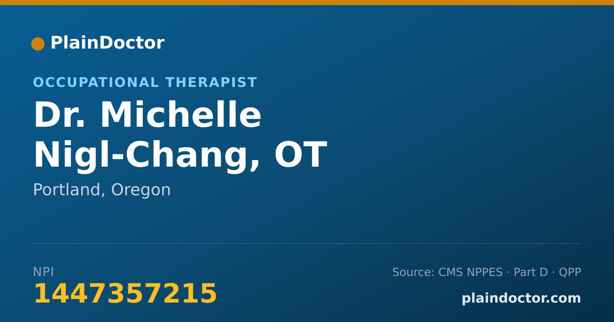 Shareable card for Michelle Nigl-Chang, OT - Occupational Therapist, Portland, OR
