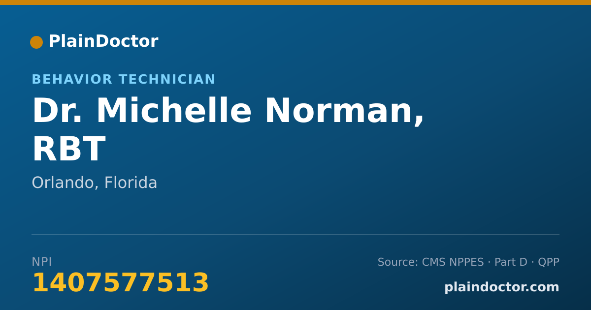 Shareable card for Michelle Norman, RBT - Behavior Technician, Orlando, FL