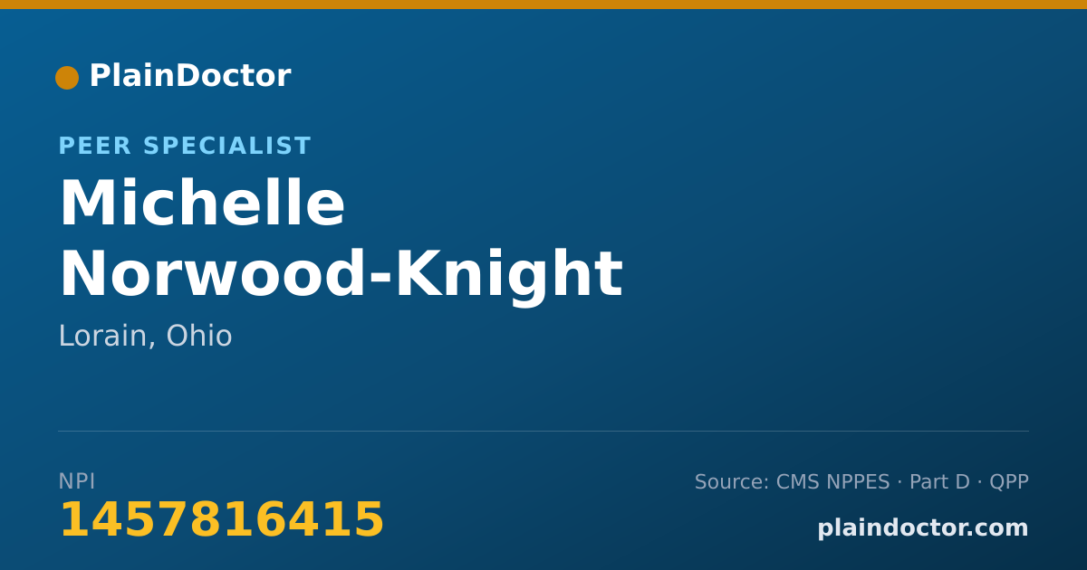 Shareable card for Michelle Norwood-Knight - Peer Specialist, Lorain, OH