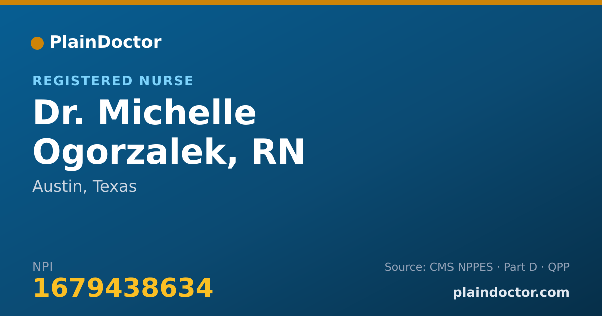 Shareable card for Michelle Ogorzalek, RN - Registered Nurse, Austin, TX