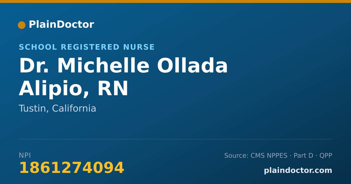 Shareable card for Michelle Ollada Alipio, RN - School Registered Nurse, Tustin, CA