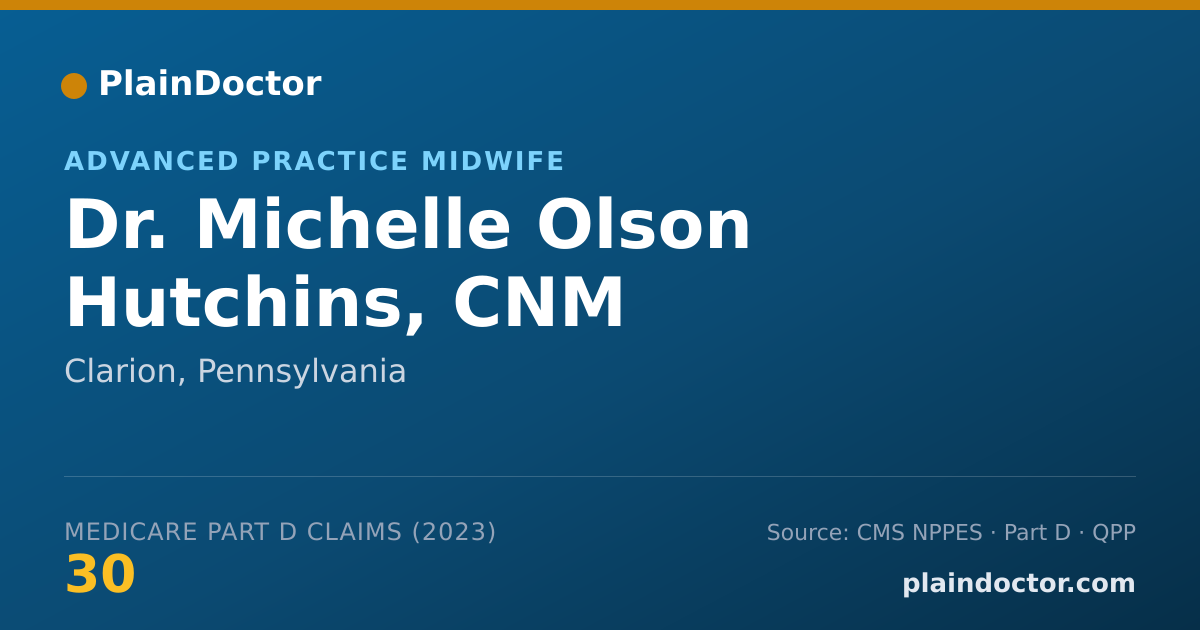 Shareable card for Michelle Olson Hutchins, CNM - Advanced Practice Midwife, Clarion, PA