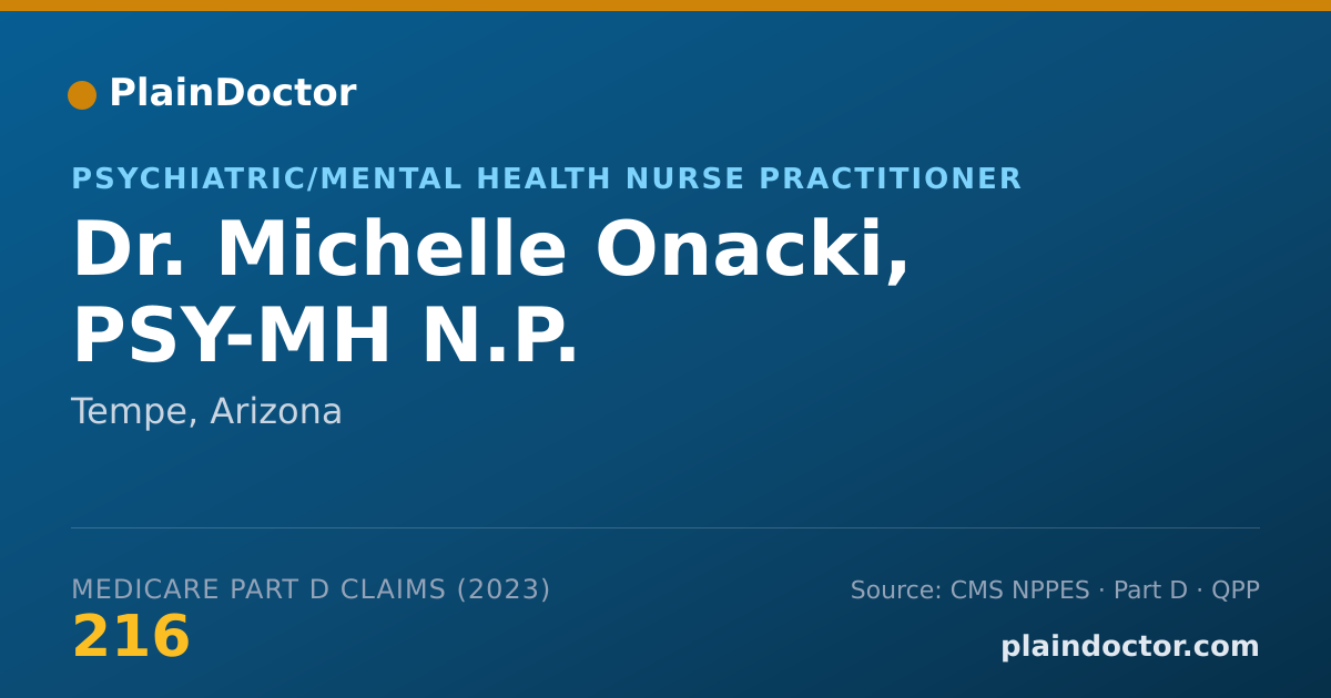 Shareable card for Michelle Onacki, PSY-MH N.P. - Psychiatric/Mental Health Nurse Practitioner, Tempe, AZ