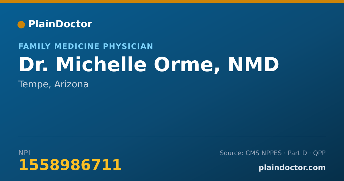 Shareable card for Michelle Orme, NMD - Family Medicine Physician, Tempe, AZ