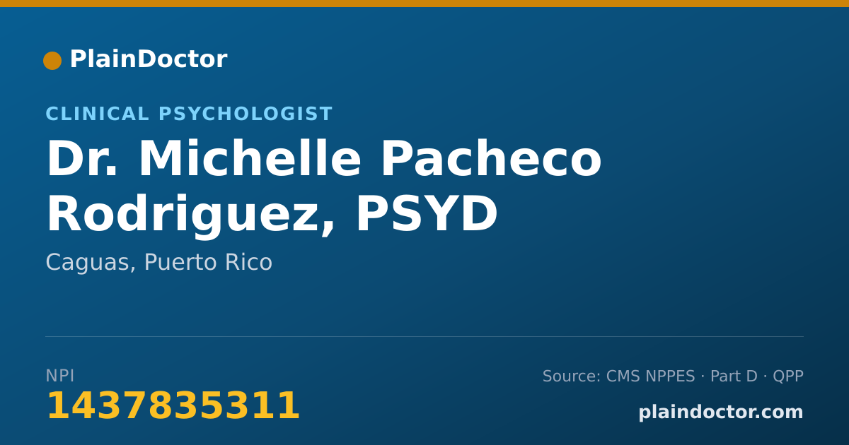 Shareable card for Michelle Pacheco Rodriguez, PSYD - Clinical Psychologist, Caguas, PR