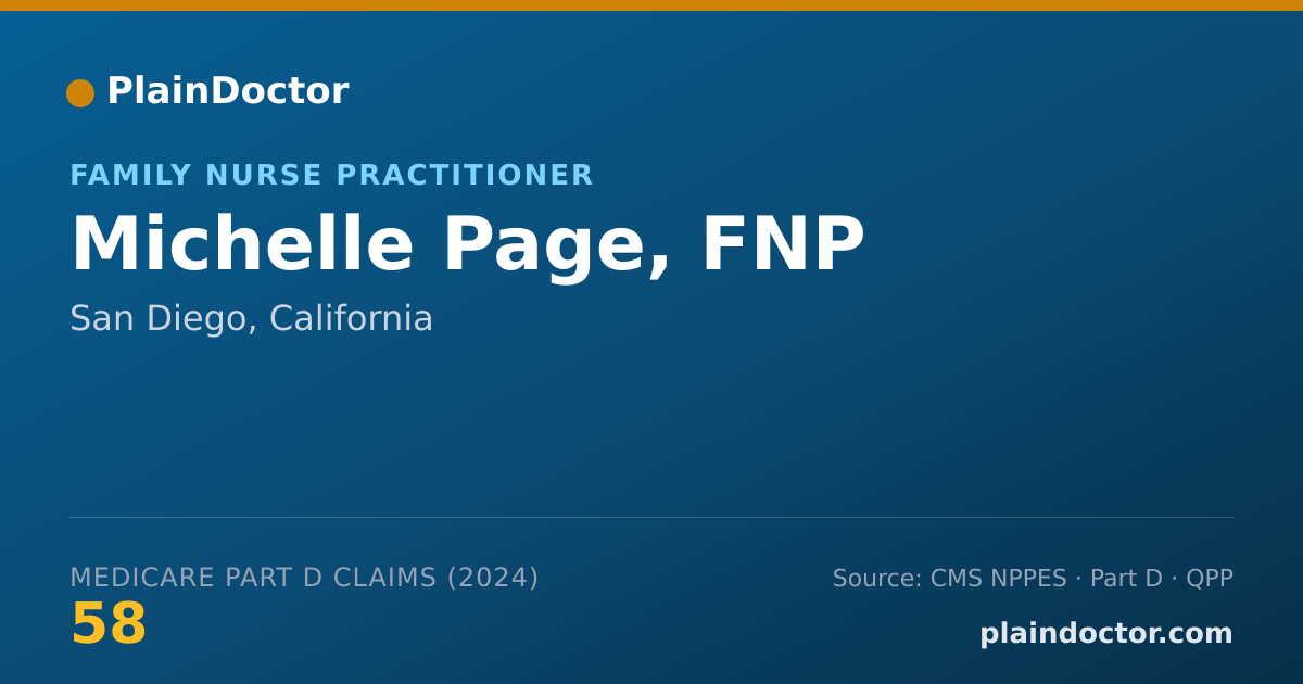 Shareable card for Michelle Page, FNP - Family Nurse Practitioner, San Diego, CA