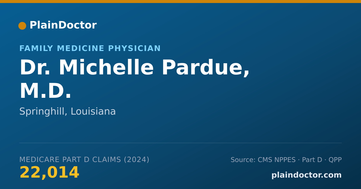 Shareable card for Michelle Pardue, M.D. - Family Medicine Physician, Springhill, LA