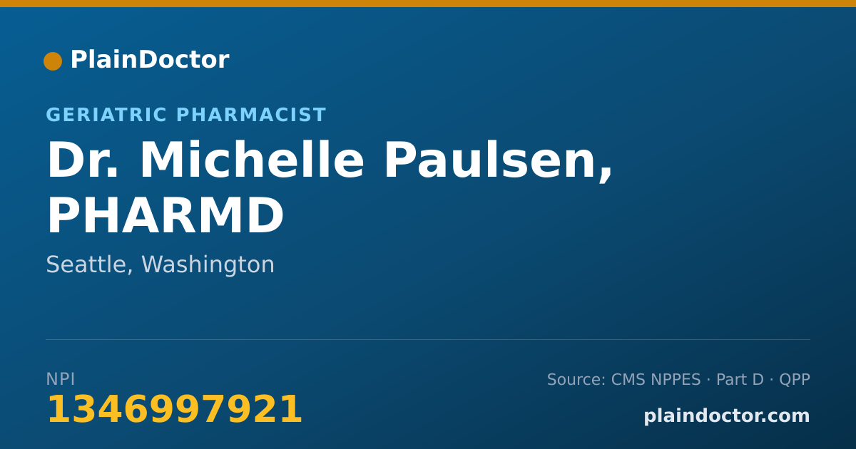 Shareable card for Michelle Paulsen, PHARMD - Geriatric Pharmacist, Seattle, WA