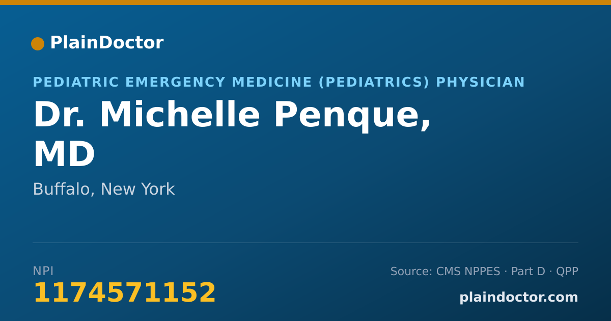 Shareable card for Michelle Penque, MD - Pediatric Emergency Medicine (Pediatrics) Physician, Buffalo, NY