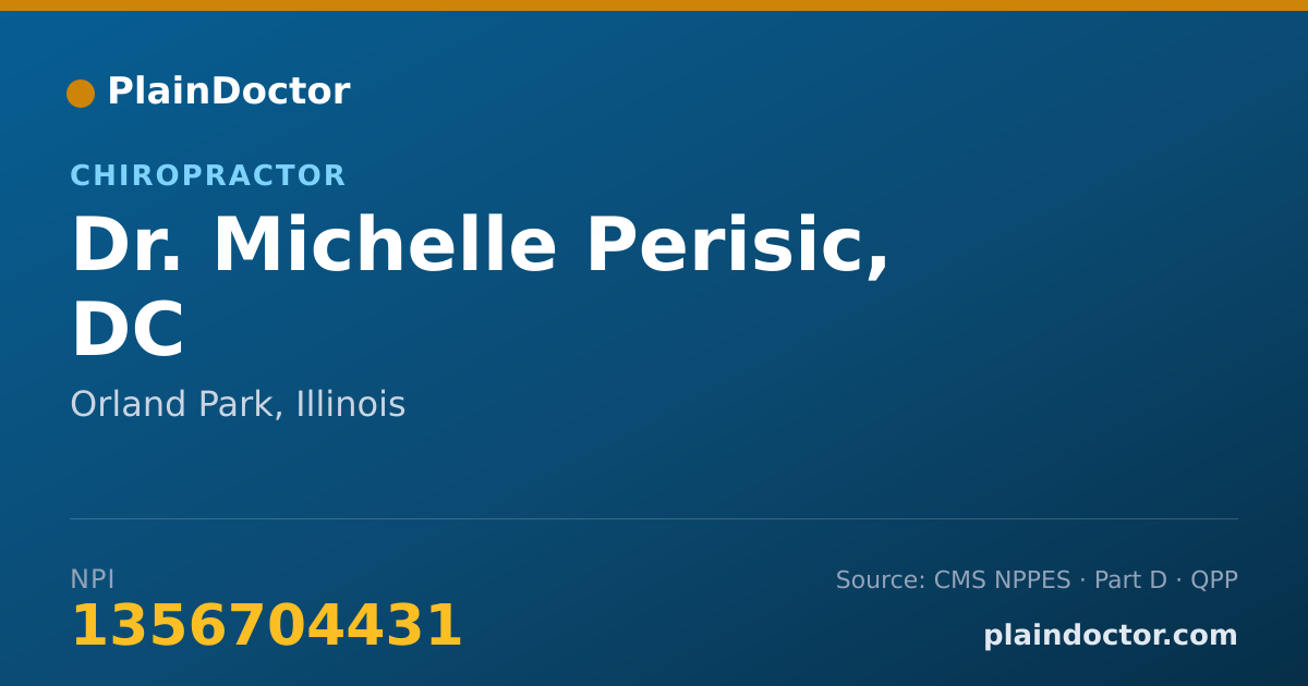 Shareable card for Michelle Perisic, DC - Chiropractor, Orland Park, IL