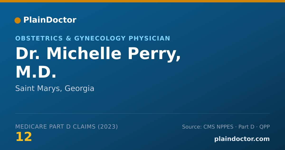 Shareable card for Michelle Perry, M.D. - Obstetrics & Gynecology Physician, Saint Marys, GA