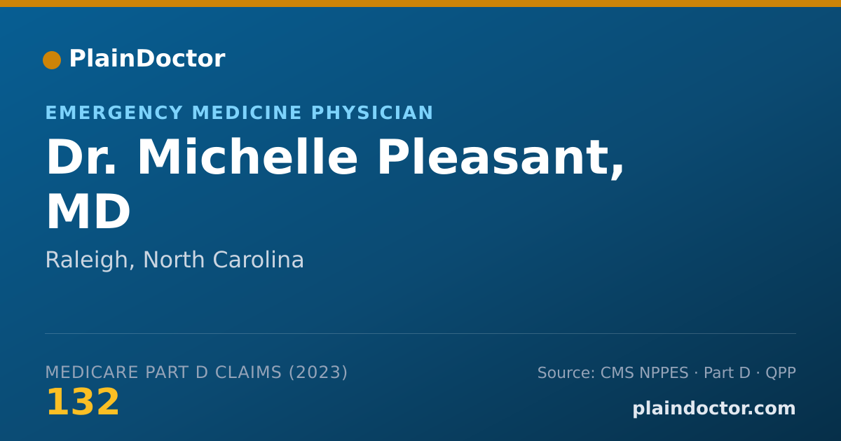 Shareable card for Michelle Pleasant, MD - Emergency Medicine Physician, Raleigh, NC