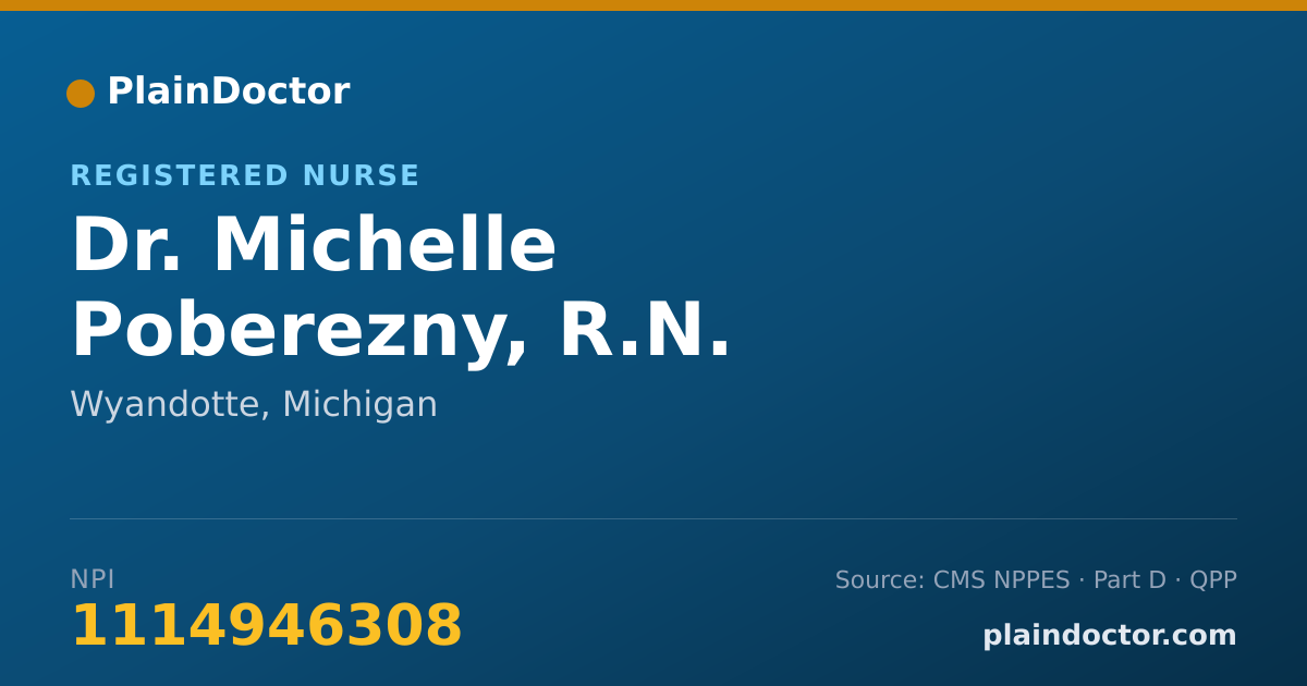 Shareable card for Michelle Poberezny, R.N. - Registered Nurse, Wyandotte, MI