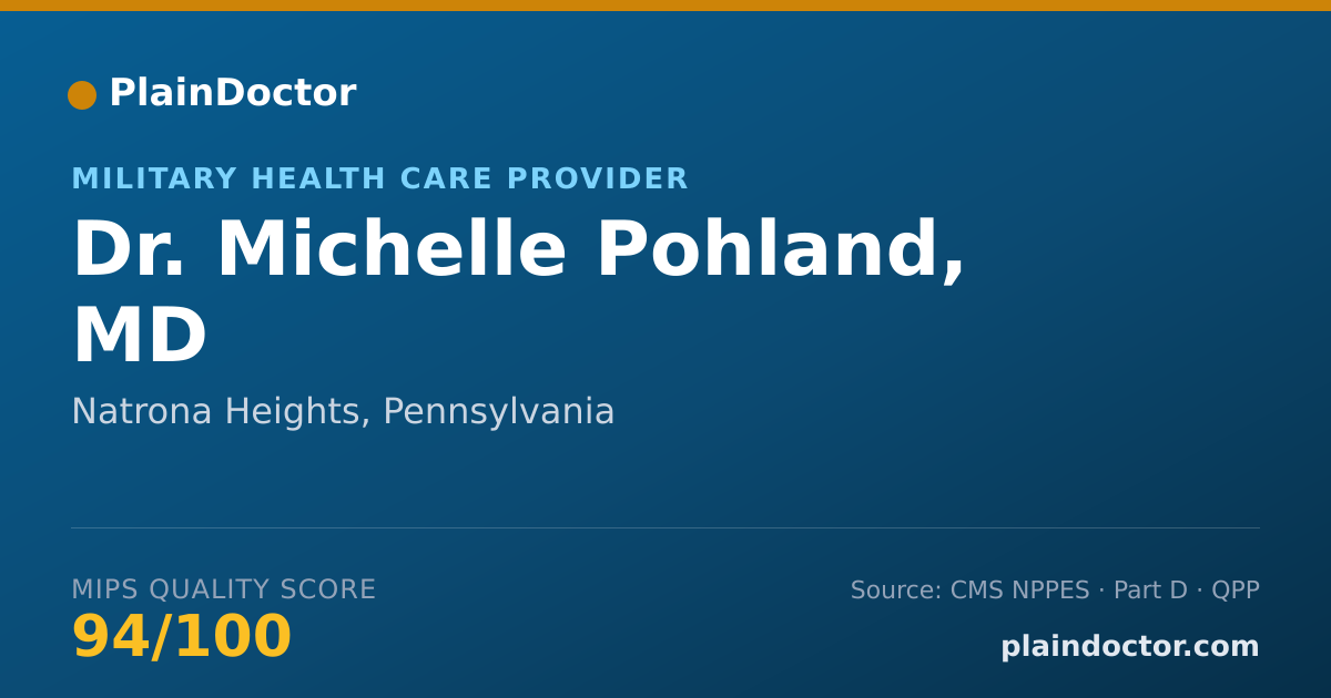 Shareable card for Michelle Pohland, MD - Military Health Care Provider, Natrona Heights, PA