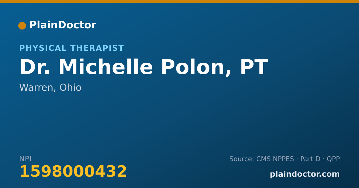 Shareable card for Michelle Polon, PT - Physical Therapist, Warren, OH
