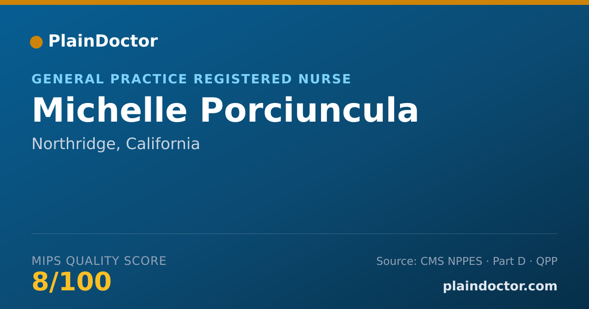 Shareable card for Michelle Porciuncula - General Practice Registered Nurse, Northridge, CA