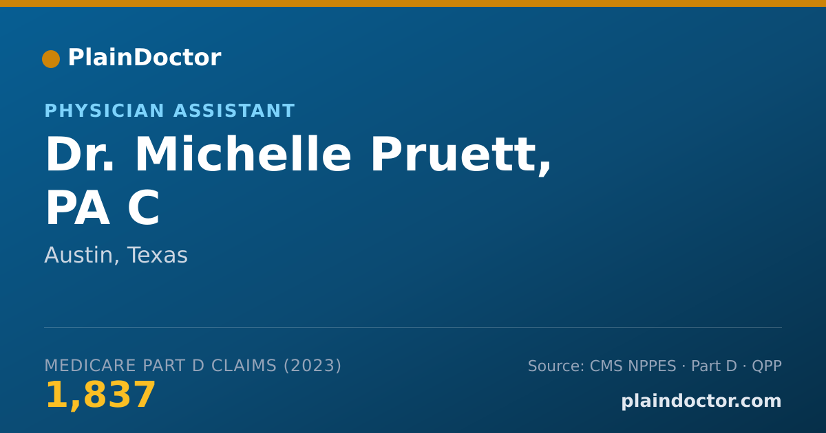 Shareable card for Michelle Pruett, PA C - Physician Assistant, Austin, TX