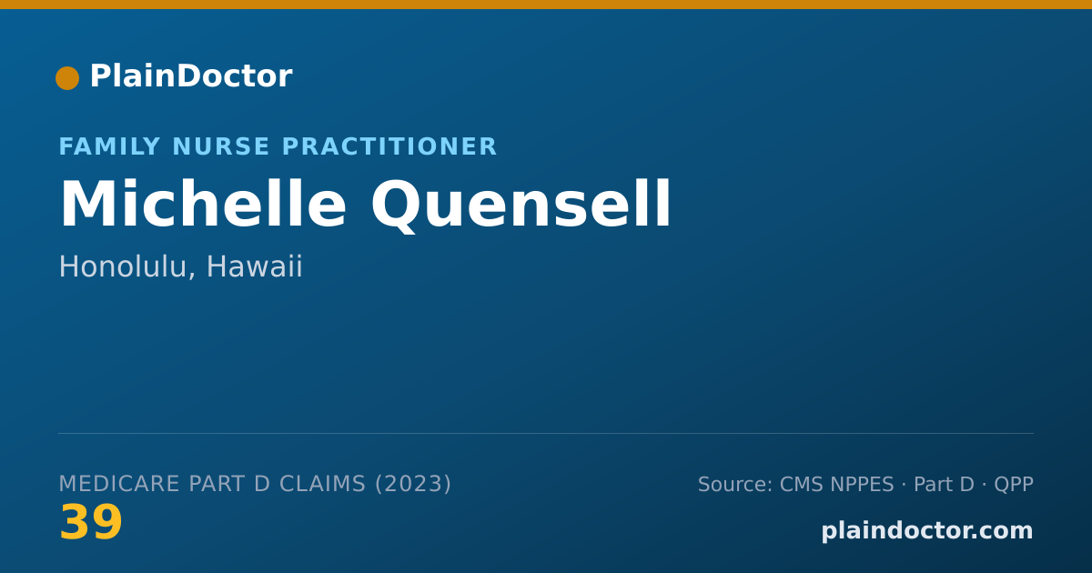 Shareable card for Michelle Quensell - Family Nurse Practitioner, Honolulu, HI