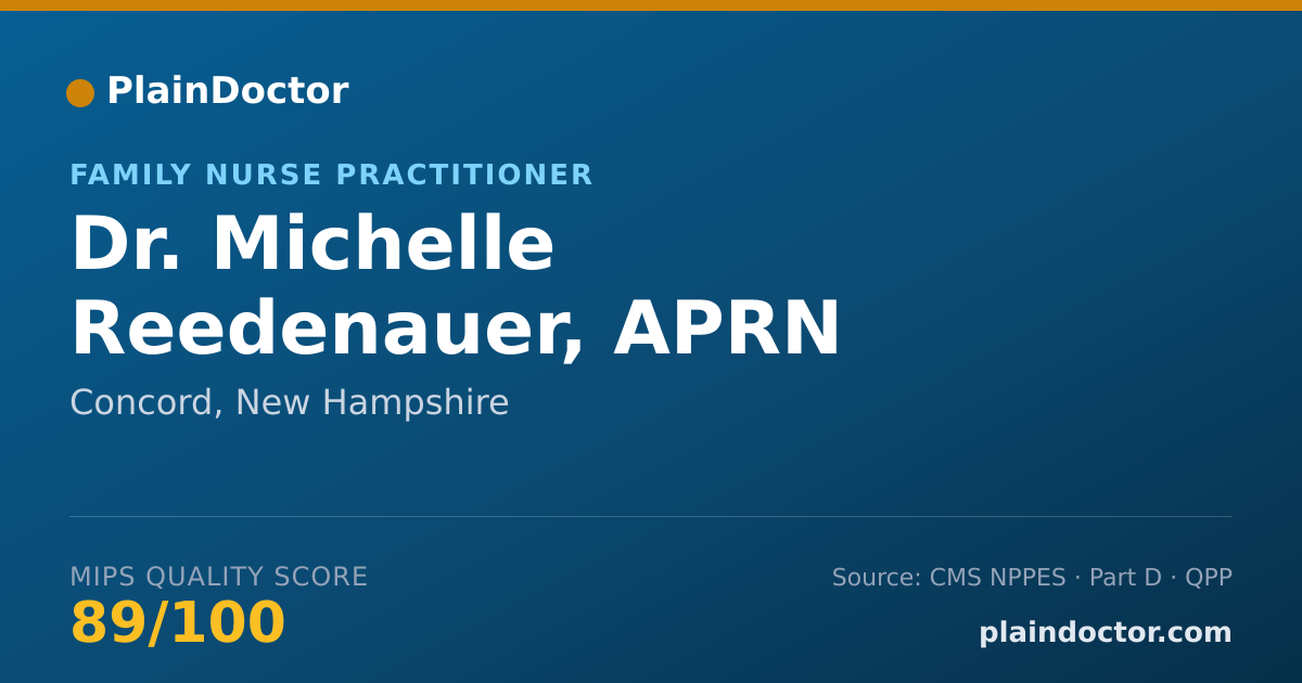Shareable card for Michelle Reedenauer, APRN - Family Nurse Practitioner, Concord, NH