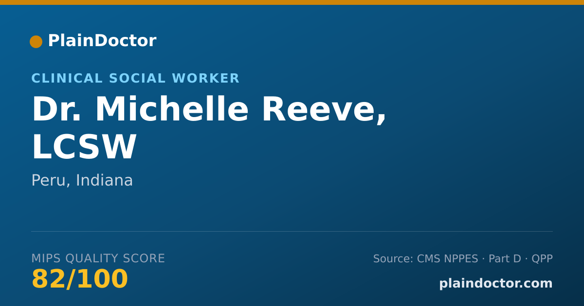 Shareable card for Michelle Reeve, LCSW - Clinical Social Worker, Peru, IN