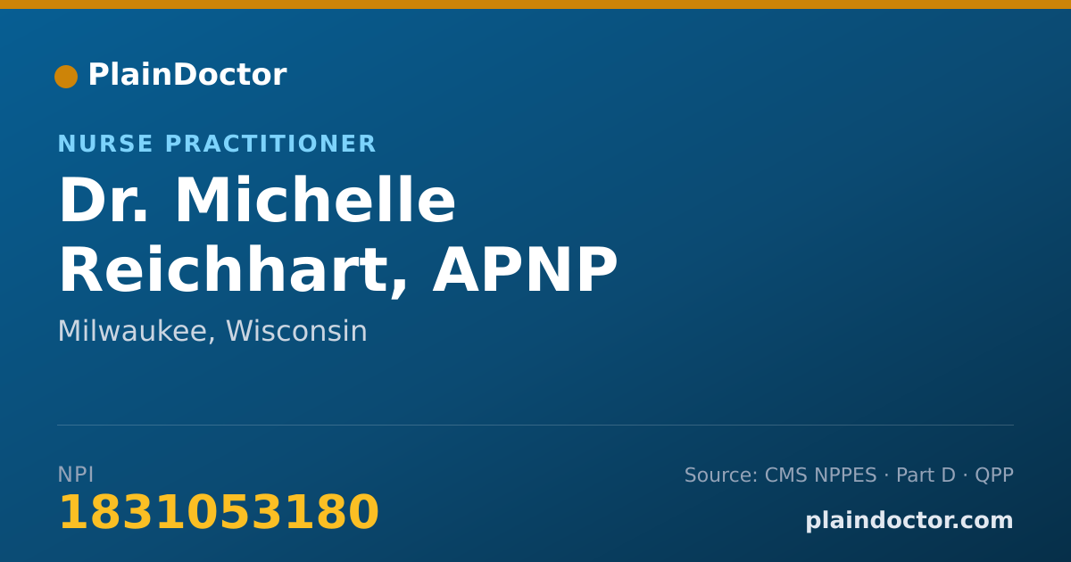 Shareable card for Michelle Reichhart, APNP - Nurse Practitioner, Milwaukee, WI