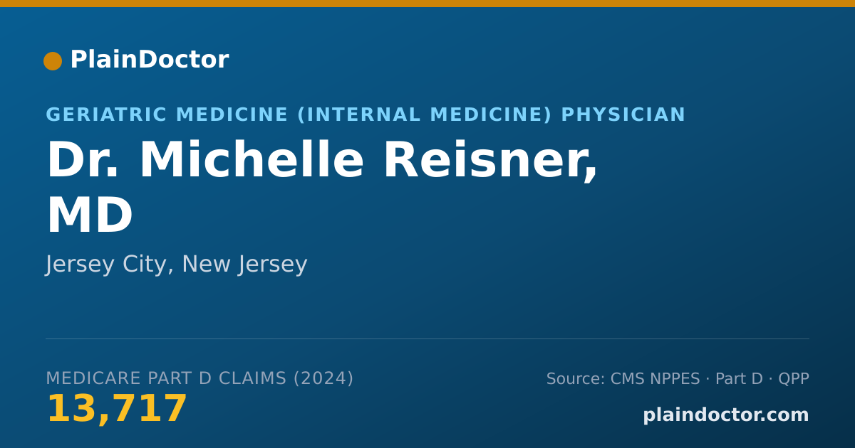 Shareable card for Michelle Reisner, MD - Geriatric Medicine (Internal Medicine) Physician, Jersey City, NJ