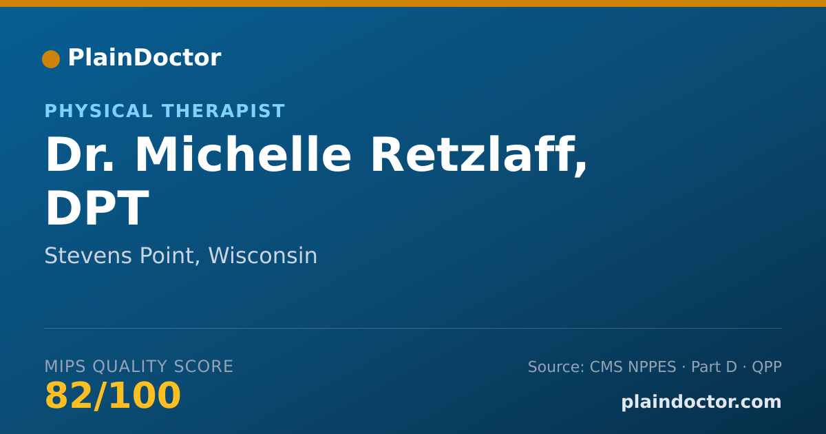 Shareable card for Michelle Retzlaff, DPT - Physical Therapist, Stevens Point, WI