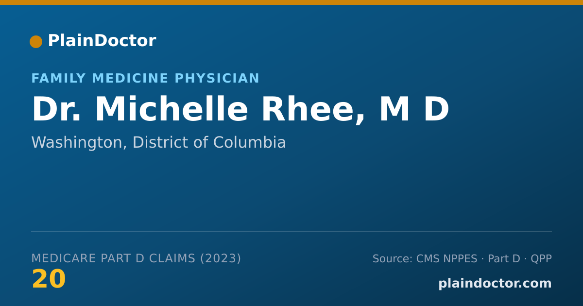 Shareable card for Michelle Rhee, M D - Family Medicine Physician, Washington, DC