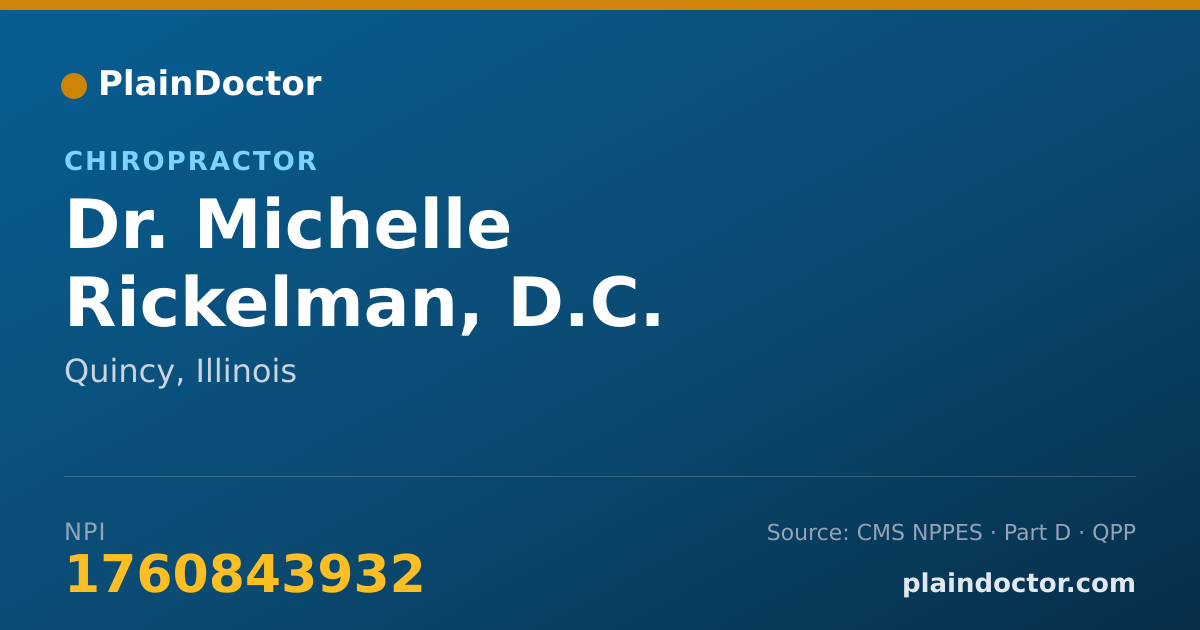 Shareable card for Michelle Rickelman, D.C. - Chiropractor, Quincy, IL