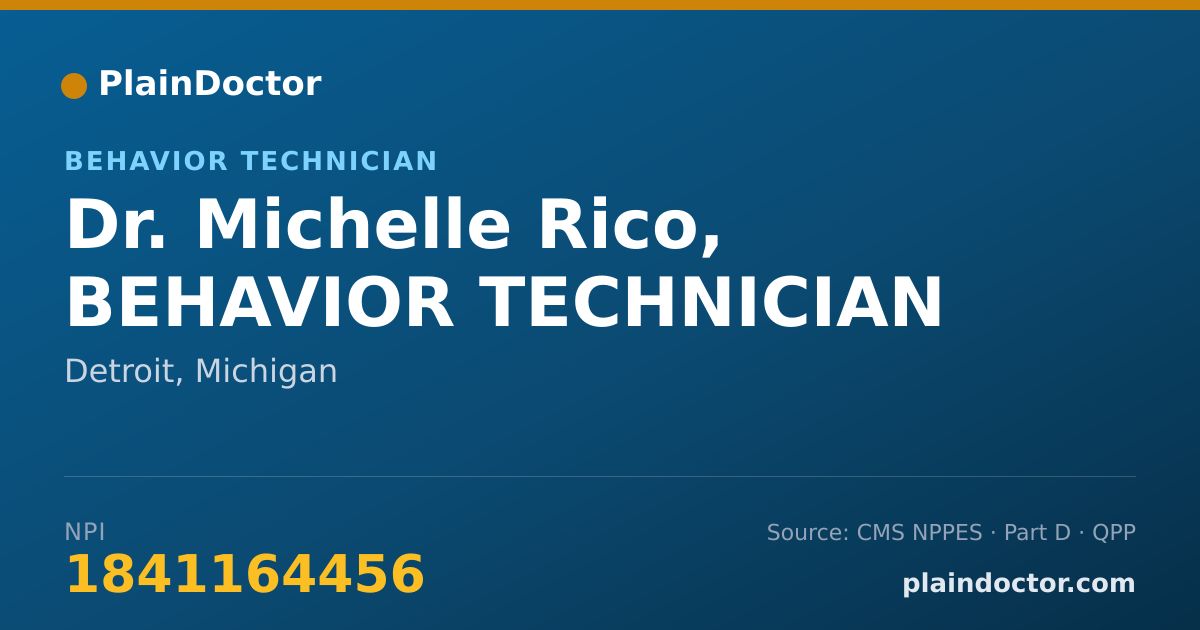 Shareable card for Michelle Rico, BEHAVIOR TECHNICIAN - Behavior Technician, Detroit, MI