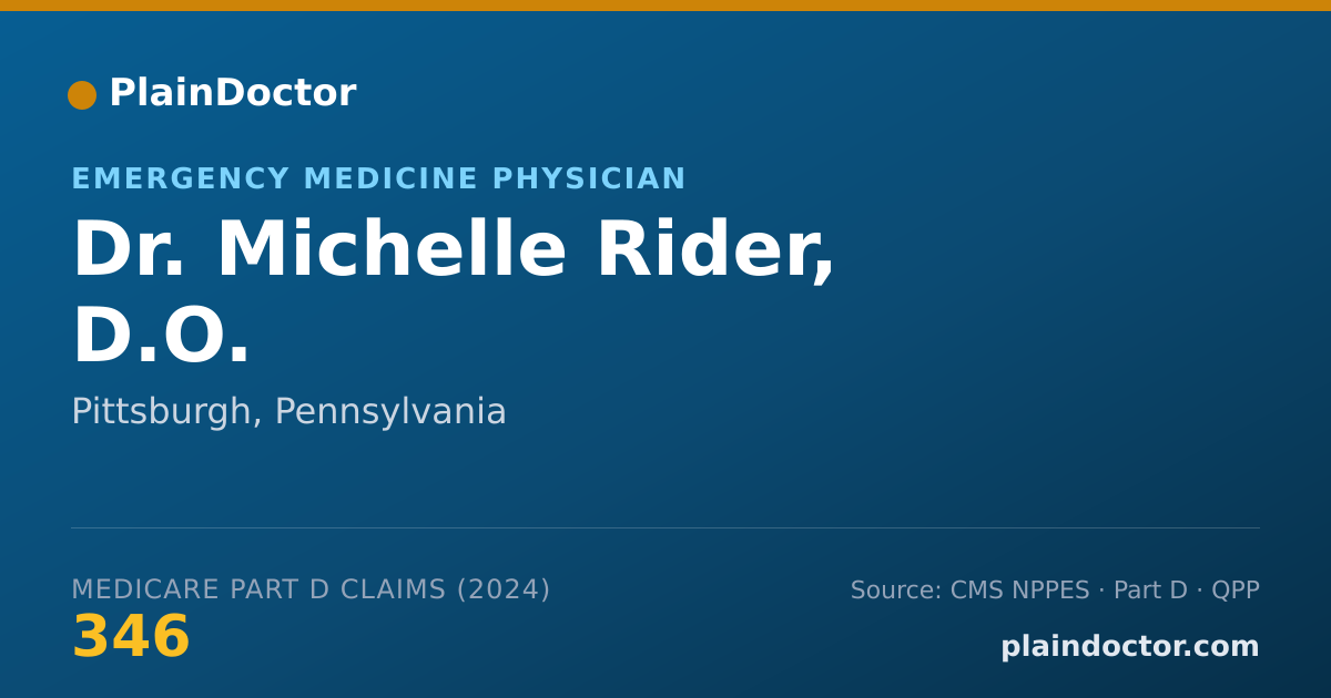 Shareable card for Michelle Rider, D.O. - Emergency Medicine Physician, Pittsburgh, PA