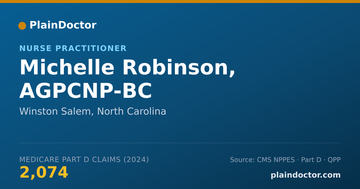 Shareable card for Michelle Robinson, AGPCNP-BC - Nurse Practitioner, Winston Salem, NC