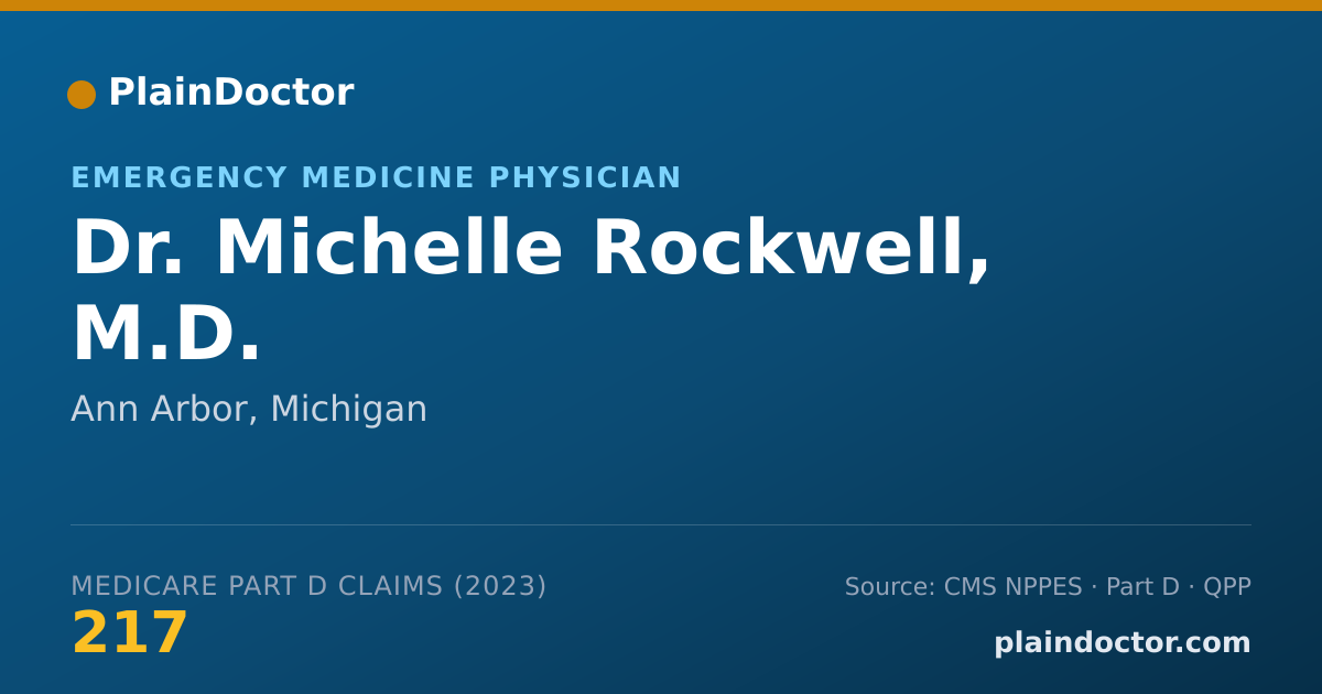 Shareable card for Michelle Rockwell, M.D. - Emergency Medicine Physician, Ann Arbor, MI