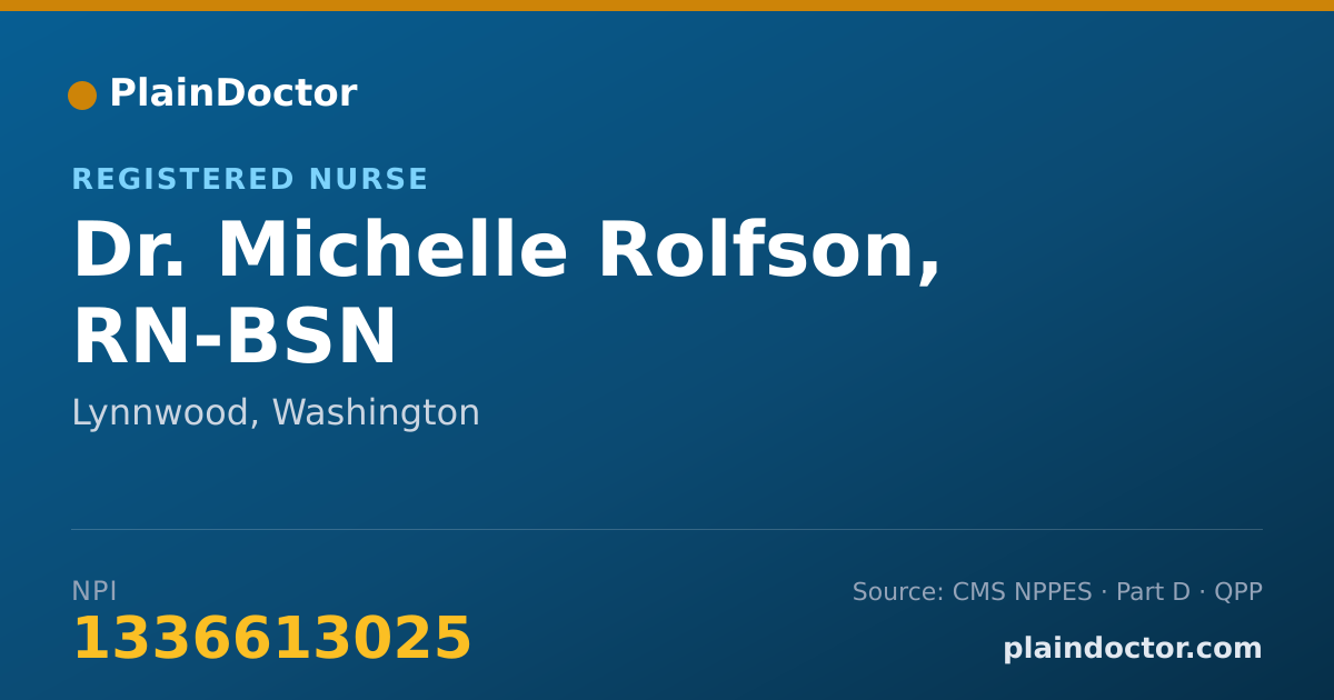 Shareable card for Michelle Rolfson, RN-BSN - Registered Nurse, Lynnwood, WA