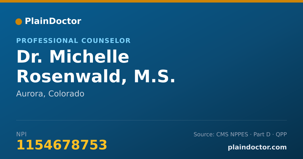 Shareable card for Michelle Rosenwald, M.S. - Professional Counselor, Aurora, CO