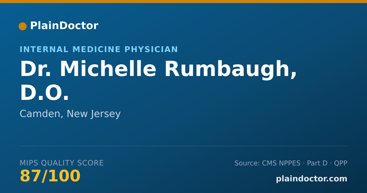 Shareable card for Michelle Rumbaugh, D.O. - Internal Medicine Physician, Camden, NJ
