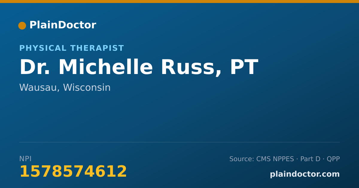 Shareable card for Michelle Russ, PT - Physical Therapist, Wausau, WI