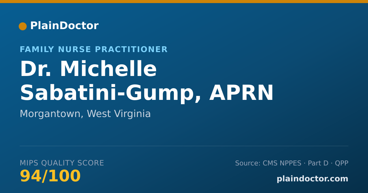 Shareable card for Michelle Sabatini-Gump, APRN - Family Nurse Practitioner, Morgantown, WV