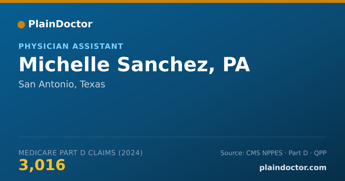Shareable card for Michelle Sanchez, PA - Physician Assistant, San Antonio, TX