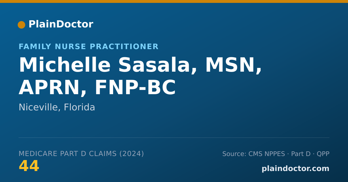 Shareable card for Michelle Sasala, MSN, APRN, FNP-BC - Family Nurse Practitioner, Niceville, FL