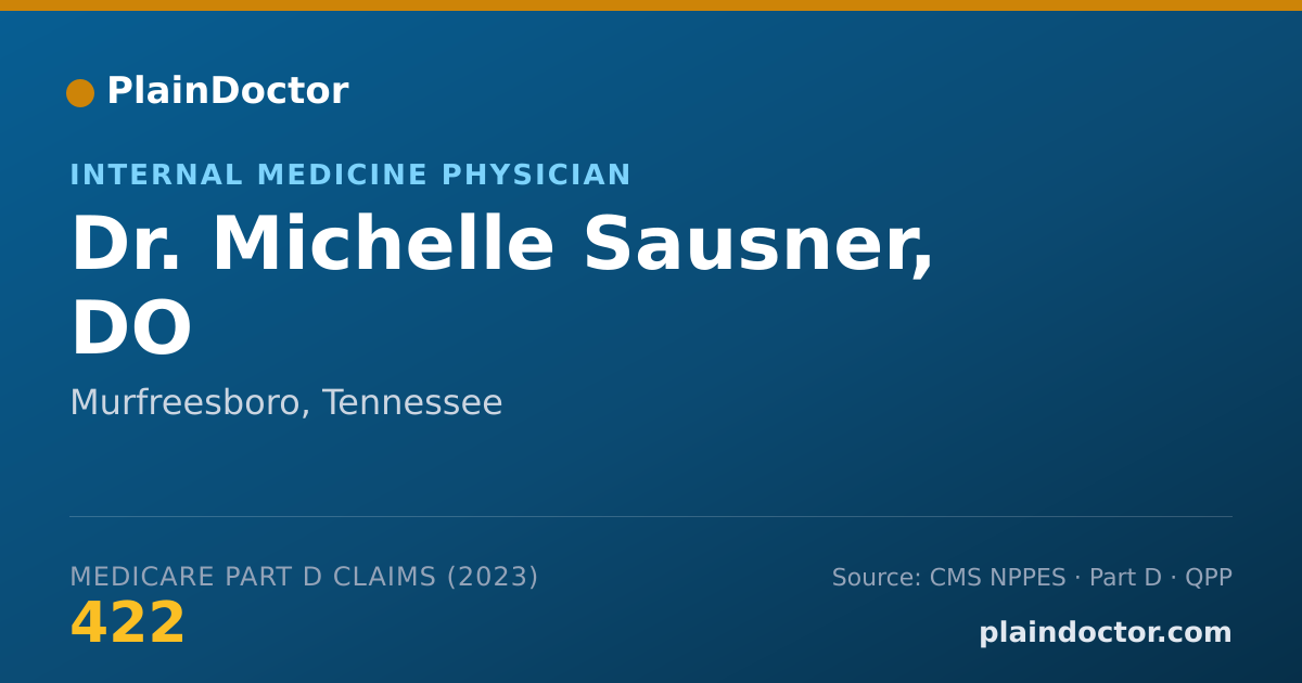 Shareable card for Michelle Sausner, DO - Internal Medicine Physician, Murfreesboro, TN