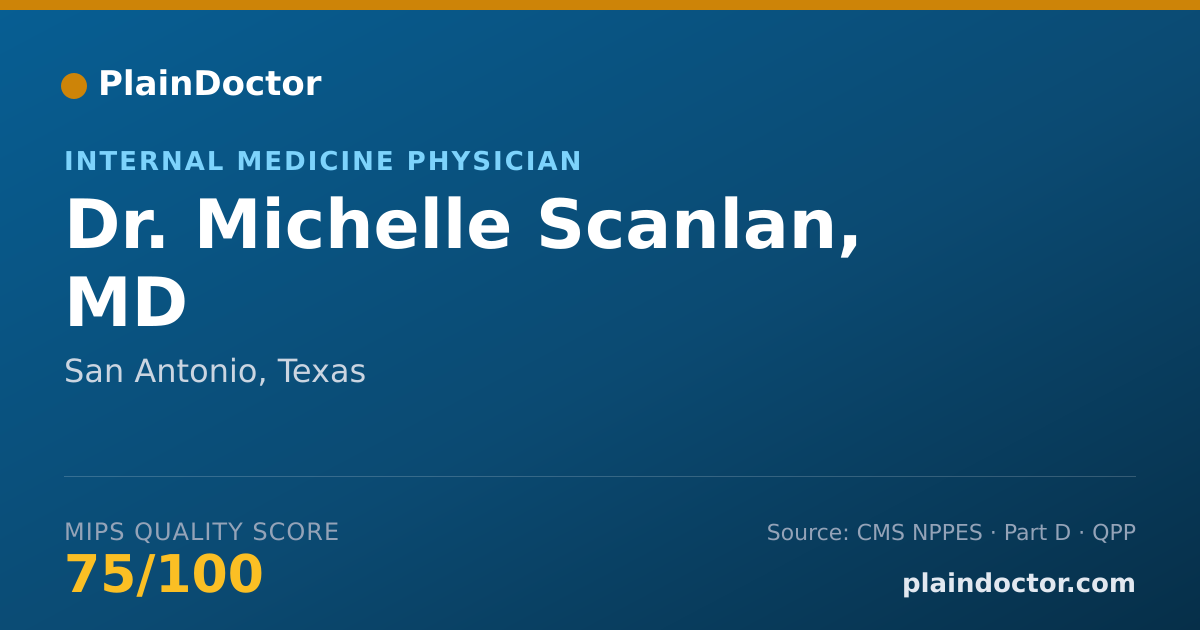 Shareable card for Michelle Scanlan, MD - Internal Medicine Physician, San Antonio, TX